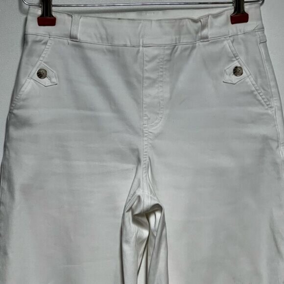 New Spanx Stretch Twill Cropped Wide Leg White Sz M - Picture 10 of 10